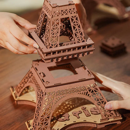 3D-Holzpuzzle Eiffelturm bei Nacht - Robotime